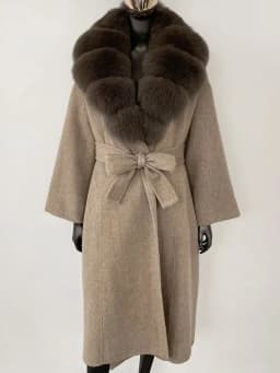 OFTBUY Real Fur Coat 2024 Oversize Ladies Outerwear Winter Women Natural Fox Fur Collar Jacket Hood Cashmere Woolen Blend Coat