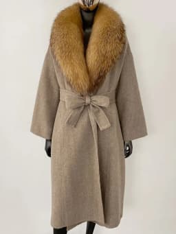 OFTBUY Real Fur Coat 2024 Oversize Ladies Outerwear Winter Women Natural Fox Fur Collar Jacket Hood Cashmere Woolen Blend Coat
