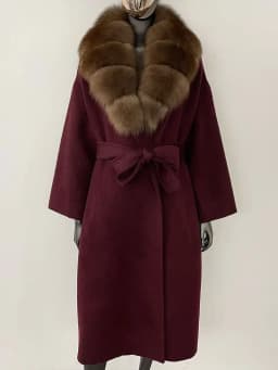 OFTBUY Real Fur Coat 2024 Oversize Ladies Outerwear Winter Women Natural Fox Fur Collar Jacket Hood Cashmere Woolen Blend Coat