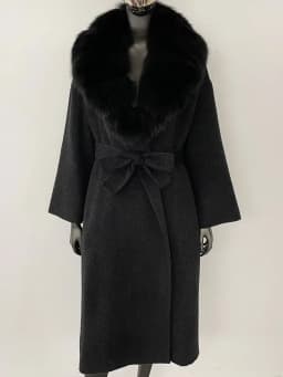OFTBUY Real Fur Coat 2024 Oversize Ladies Outerwear Winter Women Natural Fox Fur Collar Jacket Hood Cashmere Woolen Blend Coat
