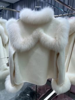 2024 New Autumn Winter Cashmere Wool Woolen Ladies Outerwear Female Coat Real Fur Coat Women Natural Fox Fur Collar Jacket