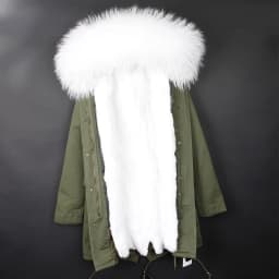 MAOMAOKONG Fashion Women's Real Rabbit Fur Lining Winter Jacket Coat Natural Fox Fur Collar Hooded Long Parkas Female Outwear