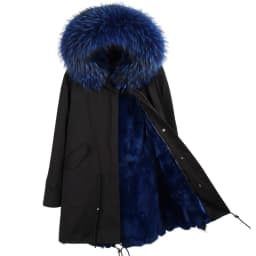 MAOMAOKONG Fashion Women's Real Rabbit Fur Lining Winter Jacket Coat Natural Fox Fur Collar Hooded Long Parkas Female Outwear