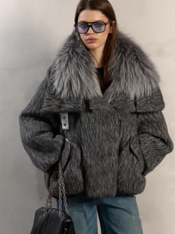 2025 Fashion Women Winter Warm Goose Down Jacket Wool Woolen Jackets Real Fox Fur Collar Thick Female Outwear Coat Puffer Jacket