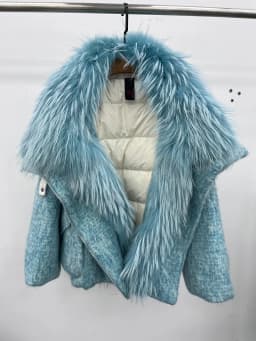2025 Fashion Women Winter Warm Goose Down Jacket Wool Woolen Jackets Real Fox Fur Collar Thick Female Outwear Coat Puffer Jacket