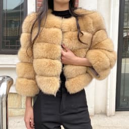 Real Fur Coat Women's Winter Warm Natural Fox Fur Coat High Quality LAN Fox Luxury Fashion 50cm Short Jacket Wholesale Hot 2023
