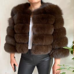 Real Fur Coat Women's Winter Warm Natural Fox Fur Coat High Quality LAN Fox Luxury Fashion 50cm Short Jacket Wholesale Hot 2023