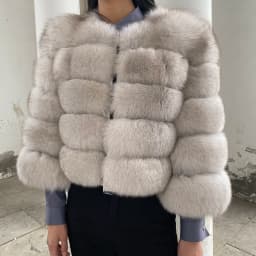 Real Fur Coat Women's Winter Warm Natural Fox Fur Coat High Quality LAN Fox Luxury Fashion 50cm Short Jacket Wholesale Hot 2023
