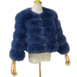 Real Fur Coat Women's Winter Warm Natural Fox Fur Coat High Quality LAN Fox Luxury Fashion 50cm Short Jacket Wholesale Hot 2023