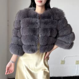 Real Fur Coat Women's Winter Warm Natural Fox Fur Coat High Quality LAN Fox Luxury Fashion 50cm Short Jacket Wholesale Hot 2023