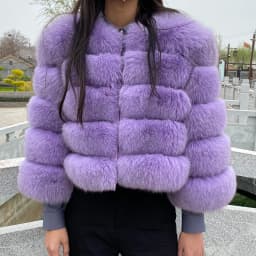 Real Fur Coat Women's Winter Warm Natural Fox Fur Coat High Quality LAN Fox Luxury Fashion 50cm Short Jacket Wholesale Hot 2023