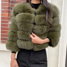 Real Fur Coat Women's Winter Warm Natural Fox Fur Coat High Quality LAN Fox Luxury Fashion 50cm Short Jacket Wholesale Hot 2023