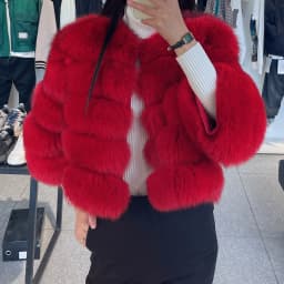 Real Fur Coat Women's Winter Warm Natural Fox Fur Coat High Quality LAN Fox Luxury Fashion 50cm Short Jacket Wholesale Hot 2023