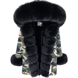 MAOMAOKONG 2026 Winter Women Coat Natural Fox Fur Collar Cuff Black Jackets Outwear Thick Luxury Real Fur Parka Women's Fur Coat