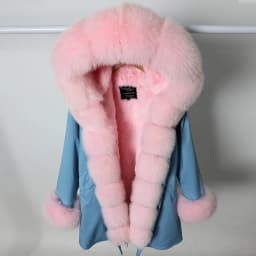 MAOMAOKONG 2026 Winter Women Coat Natural Fox Fur Collar Cuff Black Jackets Outwear Thick Luxury Real Fur Parka Women's Fur Coat