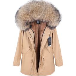 MAOMAOKONG 2026 Winter Women Coat Natural Fox Fur Collar Cuff Black Jackets Outwear Thick Luxury Real Fur Parka Women's Fur Coat