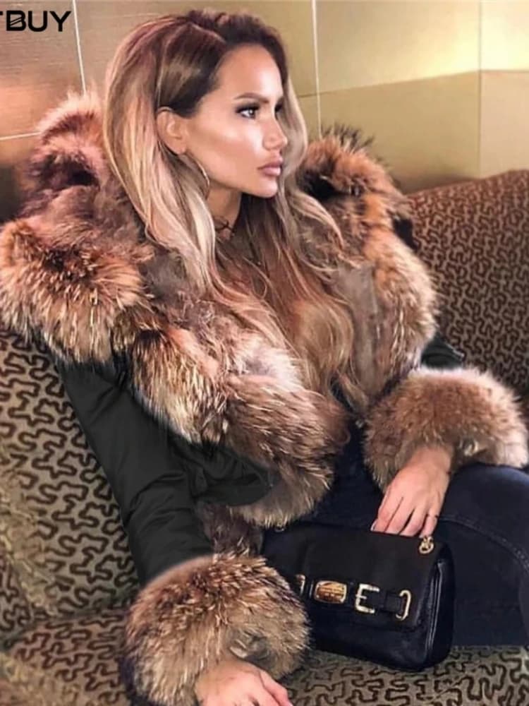 OFTBUY Winter Jacket Women Long Parka Real Fox Fur Coat Natural Raccoon Fur Collar Hood Thick Warm Streetwear Parkas New
