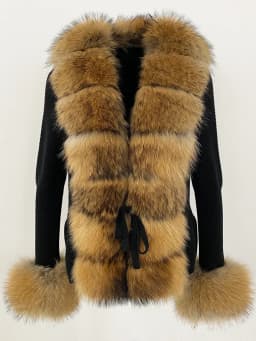 OFTBUY 2024 New Autumn Winter Jacket Women Natural Real Raccoon Fox Fur Collar Cuffs 100% Cotton Sweater Streetwear Outerwear