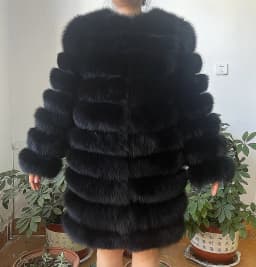 NEW 4in1 Real Fox Fur Long Coat Winter Coat for Women Jackets Vest Winter Outerwear Women Fox Fur Coat High Quality Fur Clothes