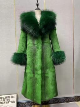 Hot Selling Women Natural Rabbit Fur Jacket Winter Real Fur Coat Fashion Fox Fur Turn-Down Collar Thick Warm Streetwear