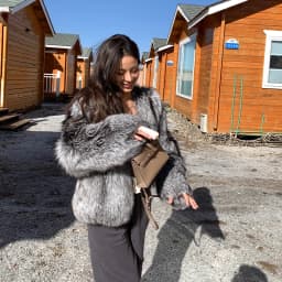 Real Natural Silver Fox Fur Coat Highend Quality Genuine Women Winter Luxury Female Jacket Long Sleeve