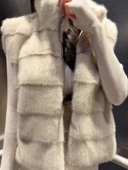 Winter Chic Luxury Fake Fur Vest Women's Zipper Sleeveless Stand Collar Warm Outerwear Short Style Straight Tube Shape