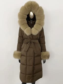 OFTBUY 2024 Long Winter Jacket Women Natural Real Raccoon Fox Fur Collar Hooded White Duck Down Coat Thick Warm Casual Outerwear