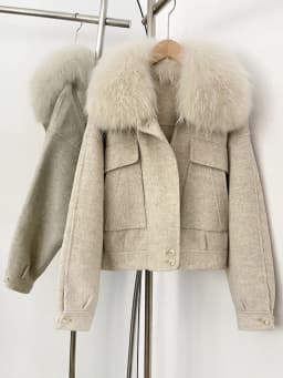 OFTBUY New Autumn Winter Real Fox Fur Top Clothes Women Short 100% Wool Coat Fahsion Natural Fur Cashmere Woolen Jacket Female
