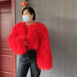 New 100% True Mongolia Sheep Large Size Fur Coat Sheep Fur Jacket Thick Warm Overcoat Hot Factory Outlet Discount