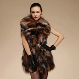 Real natural genuine fox fur vest women fashion sliver fox fur gilet with collar jackets ladies outwear custom any size