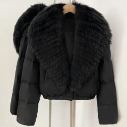 OFTBUY Big Natural Real Fox Fur Coat Women Autumn Winter Female 90% White Duck Down Jacket Feather Short Puffer Coat Thick Warm