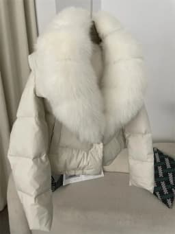 OFTBUY Big Natural Real Fox Fur Coat Women Autumn Winter Female 90% White Duck Down Jacket Feather Short Puffer Coat Thick Warm