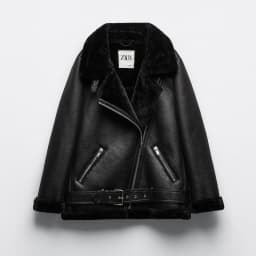 Double-Sided Warm Fashionable Motorcycle Jacket 2024 Women's PU Leather Fur Integrated Loose Fit Stylish Coat Zipper Closure ...