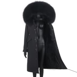 2026 New Winter Jacket Women X-Long Parka Waterproof Big Natural Raccoon Fur Collar Hood Real Fur Coat Thick Warm Real Fox Fur