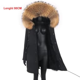 2026 New Winter Jacket Women X-Long Parka Waterproof Big Natural Raccoon Fur Collar Hood Real Fur Coat Thick Warm Real Fox Fur