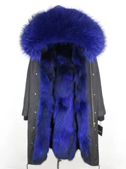 Real Fur Coat Winter Jacket Women Long Parka Waterproof Big Natural Raccoon Fur Collar Hood Thick Warm Real Fox Fur Liner coat