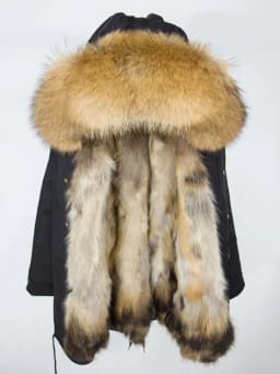 Real Fur Coat Winter Jacket Women Long Parka Waterproof Big Natural Raccoon Fur Collar Hood Thick Warm Real Fox Fur Liner coat