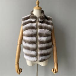 Jaxmonoy Natural Rabbit Fur Coat for Women Winter Real Rex Rabbit Fur Vest Ladies Fashion Patchwork Wool Blend Waistcoat Fall