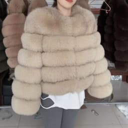 QUEENTINA 50cm Real Fox Fur Coat Women'S New Fashion Winter Furry 2025 Leather And Skin White Clothing Natural New & Jackets