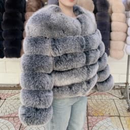 QUEENTINA 50cm Real Fox Fur Coat Women'S New Fashion Winter Furry 2025 Leather And Skin White Clothing Natural New & Jackets