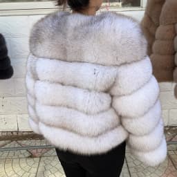 QUEENTINA 50cm Real Fox Fur Coat Women'S New Fashion Winter Furry 2025 Leather And Skin White Clothing Natural New & Jackets