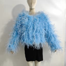 Winter True Ostrich Hair Jacket Casual Long Sleeve Imported Fur Jacket Women's Warm Jacket Size Customizable