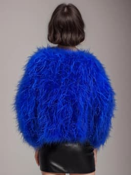 Winter True Ostrich Hair Jacket Casual Long Sleeve Imported Fur Jacket Women's Warm Jacket Size Customizable