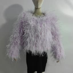 Winter True Ostrich Hair Jacket Casual Long Sleeve Imported Fur Jacket Women's Warm Jacket Size Customizable
