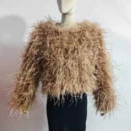Winter True Ostrich Hair Jacket Casual Long Sleeve Imported Fur Jacket Women's Warm Jacket Size Customizable