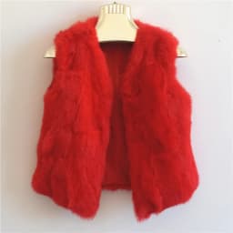 Fancy Rani Real Rabbit Fur Vest Short Natural Jacket For Women Fashion Leather Autumn Winter Spring Outwear High Quality