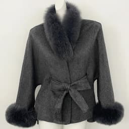 OFTBUY New Winter Natural Fur Woolen Jacket Women Luxury Short 100% Wool Coat Real Fox Fur Collar Belted Waist Outerwear Female