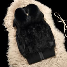 Women's Genuine Real Rabbit Fur Fox Fur Collar Knitting Women's Winter vest Fur Jacket Casual Short Outwear Slim with zipper