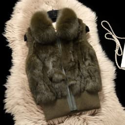 Women's Genuine Real Rabbit Fur Fox Fur Collar Knitting Women's Winter vest Fur Jacket Casual Short Outwear Slim with zipper