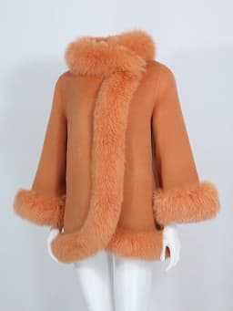 OFTBUY Real Fur Coat Winter Jacket Women Natural Fox Fur Collar Cashmere Wool Woolen Ladies Outerwear Streetwear Fashion